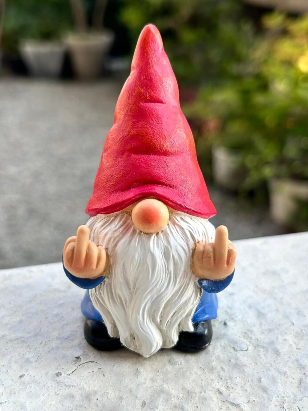 Middle Finger Gnome Mini 3.5in,Double Bird Gnome - Naughty Funny Outdoor Decorat